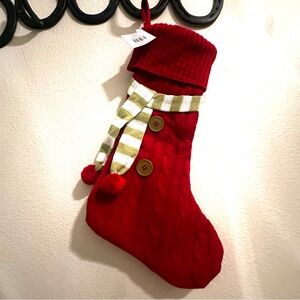 Christmas stocking the Grinch Style red and green Knitted‎ new with tags